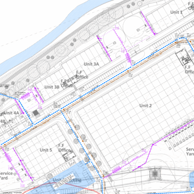 Civil and structural engineering by EDGE on an industrial site in Greater London Authority (GLA)